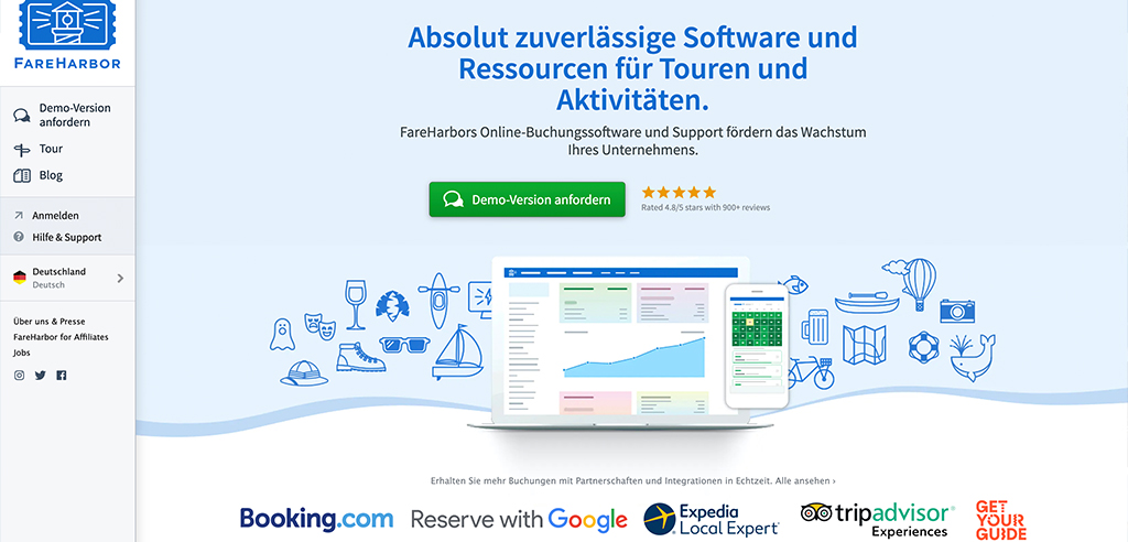Online Buchungssysteme für Tour- und Freizeitanbieter: Fareharbor