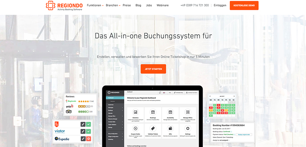 Online Buchungssysteme für Freizeitanbieter: Regiondo